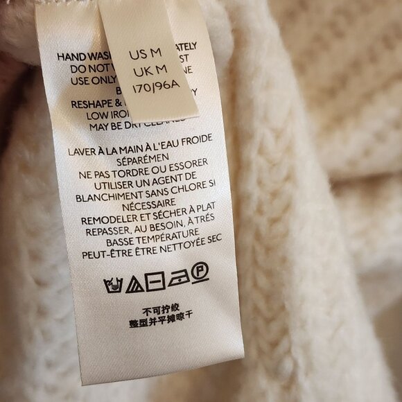 Free People Chunky Knit Oversized Sweater M Ribbed V-Neck Acrylic/Nylon Blend - Picture 7 of 7